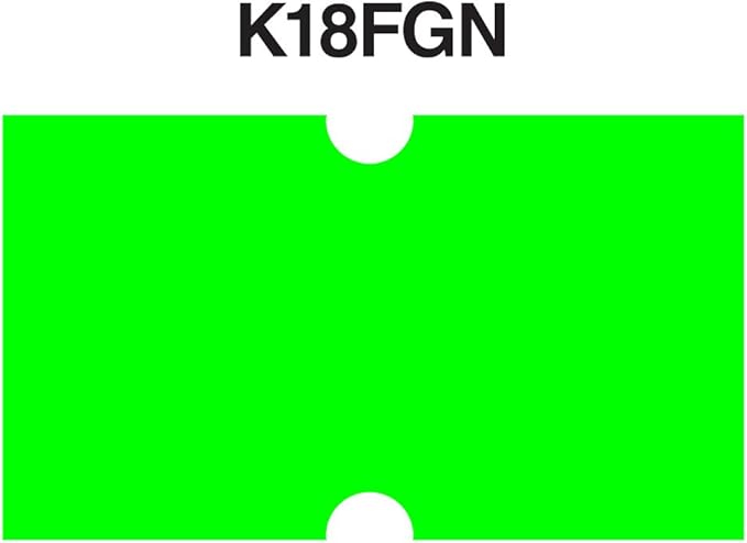 Fluorescent Green Removable Adhesive Labels to fit Towa® GS Series/Halmark/Century Price Guns 16 Pack (Free Ink roll Included)