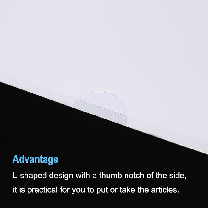 PATIKIL L Type Folders 24 Pack A4 Plastic File Project Pockets Clear Paper Document Jacket Sleeve for Office, White