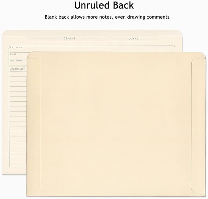 Job Folders Manila File Jackets, Heavy Duty, Preprinted, 50 Folders