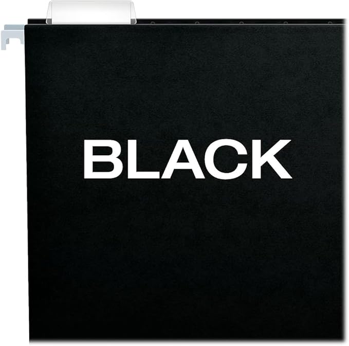 Pendaflex Recycled Hanging Folders, Letter Size, Black, 1/5 Cut, 25/BX (81605)