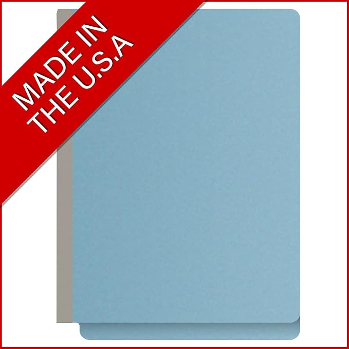 25 Pt. Pressboard Classification Folders, Full Cut End Tab, Letter Size, No Dividers, Light Blue (Box of 25)