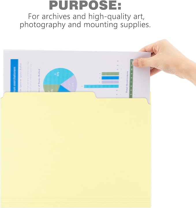 Lineco Archival Legal Size File Folders. Organize Important Documents, Prints, Photos. 9.5" x 14.75" with 1/3-Cut Tab, Acid-Free, Lignin-Free Light Tan 10 Pt. Perma/Dur Folder Stock. Pack of 25