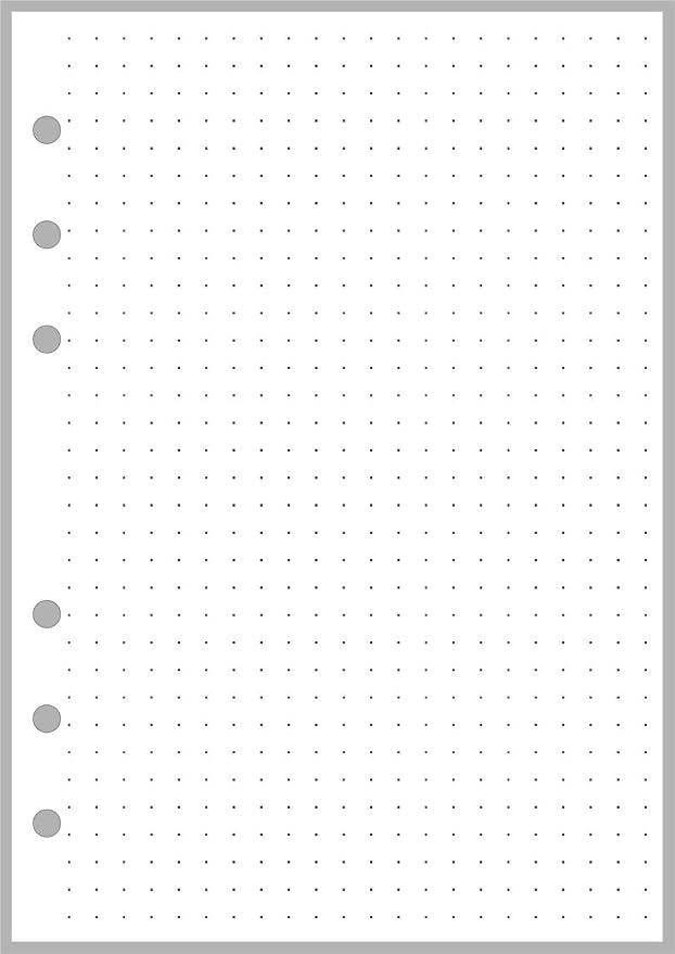 Personal-Wide Sized Dot Grid (5mm) Paper Refill, Sized and Punched for Personal-Wide Notebooks (4.75" x 6.75")