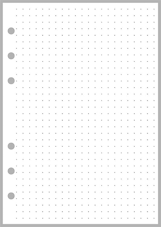 Personal-Wide Sized Dot Grid (5mm) Paper Refill, Sized and Punched for Personal-Wide Notebooks (4.75" x 6.75")