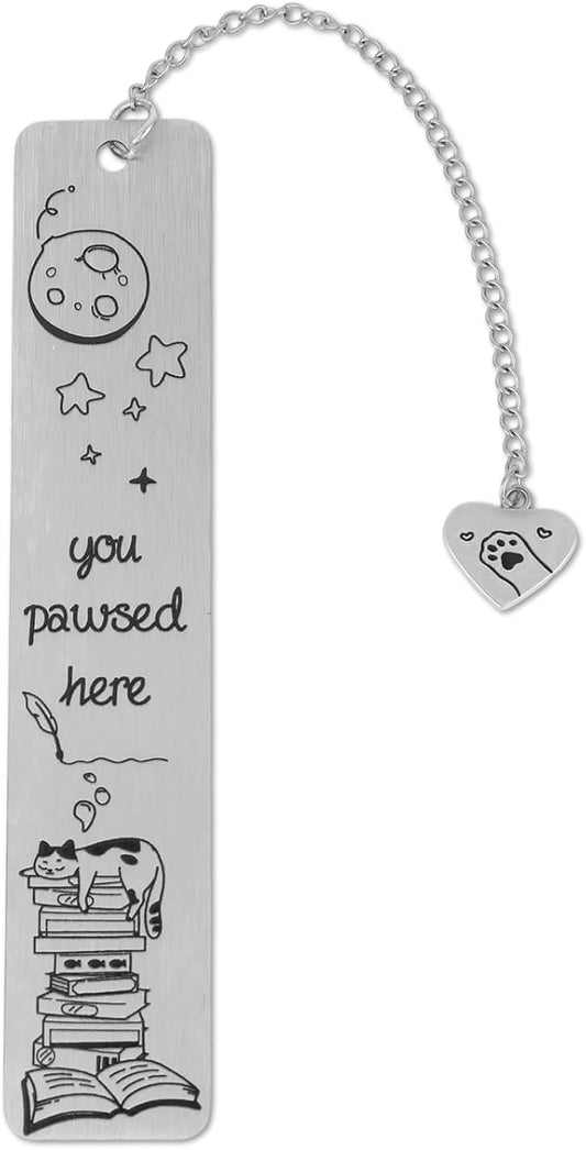 Cat Bookmark for Book Lovers, Cute Zinc Alloy Bookmark with Lazy Sleeping Kitten Design Reading Accessories for Women Men & Cat Lovers