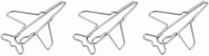 Fydun 10pcs Airplane Shape Paper Clips, Bookmark Marking Tape, Adhesives Fasteners Bookmarks Memo Clamp/Holder Document Organizing Stationery Supplies for Art Projects Scrape Book Office School