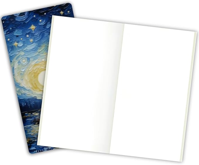 E-WEICHEN Pocket Planner Notebook with Plastic Sleeve, Blank Planner Refills, 30Sheets,8.25x4.25inches Regular TN Journal Notebooks,Travelers Notebook Insert for Sketching & Notes.Starry sky