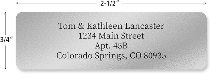 Personalized Return Address Labels, Roll of 125 Silver Foil Self-Adhesive Labels Without Dispenser, Customize with Name & Shipping Address, Colorful Images