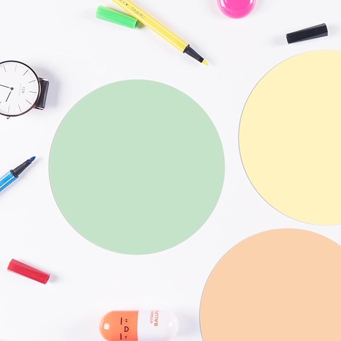 Lincia 36 Pack Colorful Erase Dots Circles 10.5 Inch Removable Vinyl Spot Dry Erase Desktop Writing Spots Set for 100th Day of School Classroom Table Teacher Students Home Desk Wall (Multicolor)