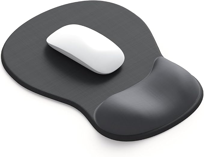 ErgoComfort Gel Wrist Rest Mouse Pad-Ergonomic Office Mousepad with Wrist Support-Non-Slip, Design Desk Accessories Mat for Home&Game Decor (04Graphite Glide)