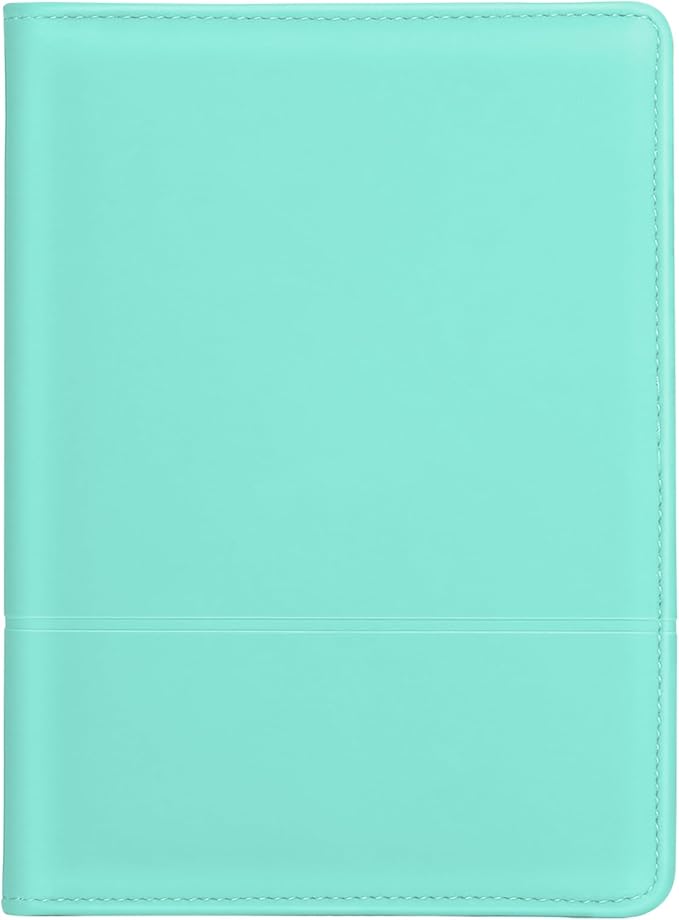 Padfolio/Portfolio Binder, Mini Padfolio Portfolio Binder 5 x 8 Legal Writing Pad, A5 Document Organizer Folder for Men Women,Mint Green