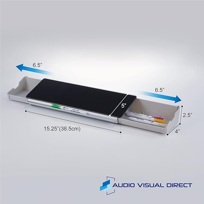 Audio-Visual Direct Black Glass - Desktop Organizer & Storage Notepad, Whiteboard