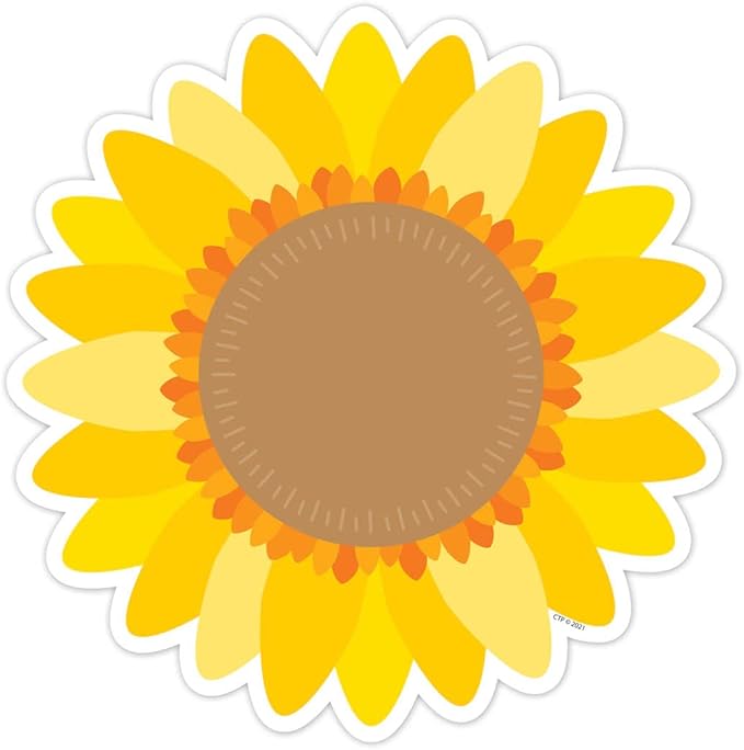 CTP Sunflower 6" Cut-Outs Learning Décor Accents for Spring & Floral Classroom Theme (Creative Teaching Press 10594)