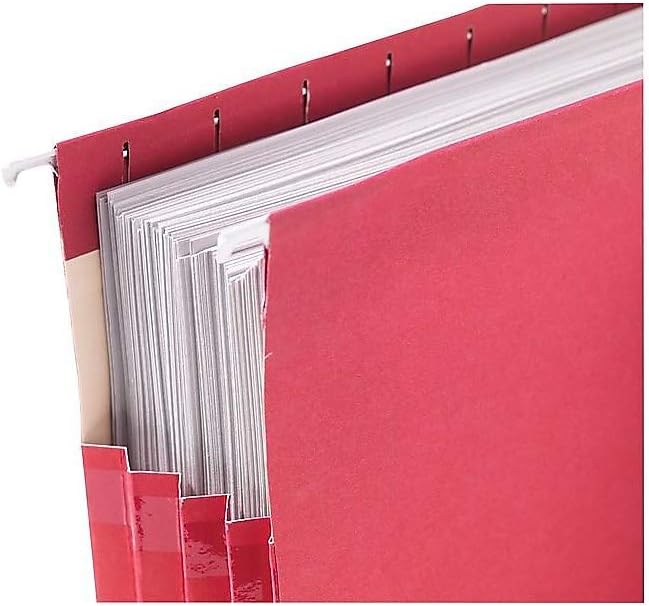 Staples Hanging File Folders, Letter Size, 3.5" Expansion, Assorted Colors, Heavy‑Duty Box‑Bottom – 4/Pack