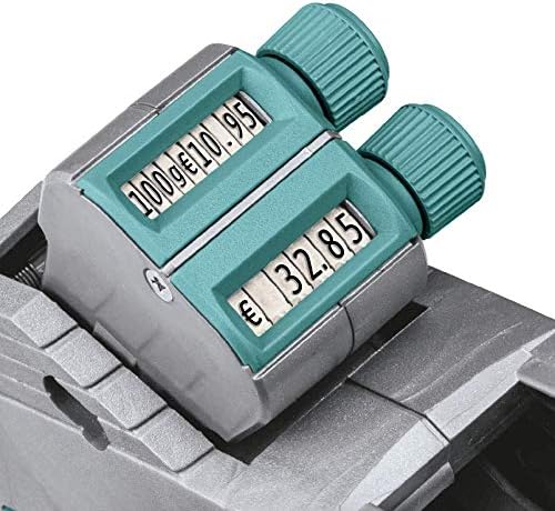 Meto Classic M Price Bar Set 2-line, 16 Positions, Silver-teal, Ready to Use, Ink: Black, 2-year Warranty