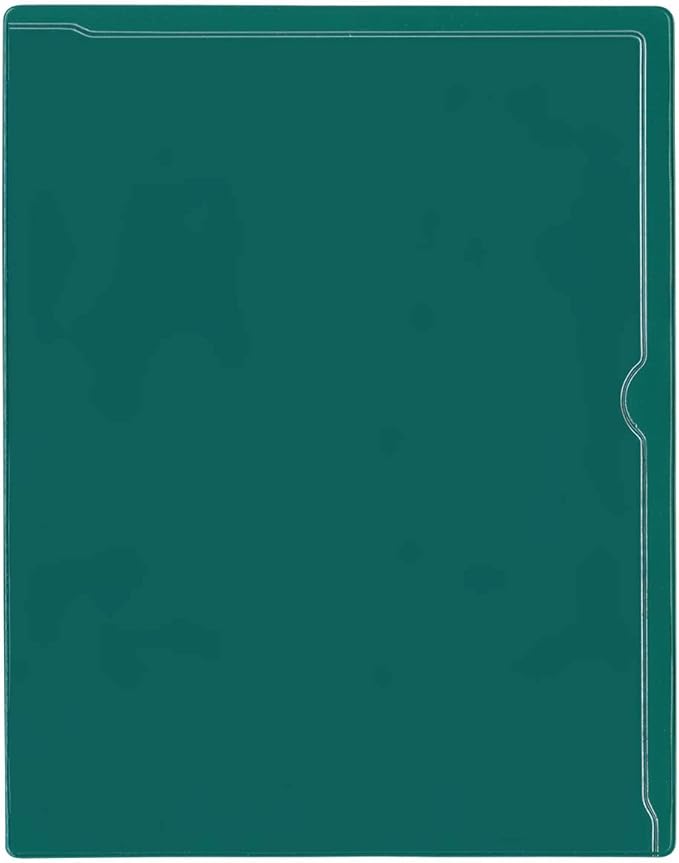 StoreSMART - Paperwork Organizers - 50-Pack - Green Plastic Back, Clear Plastic Front - Heavy Duty - PF8511PQG-50