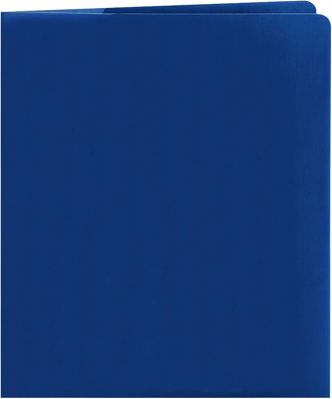 Smead Lockit Two-Pocket Heavyweight Folder, Letter Size, Dark Blue, 25 per Box (87982) (Pack of 2)