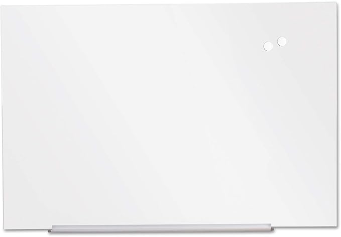 Frameless Magnetic Glass Marker Board, 72" x 48", White / 2 Boards
