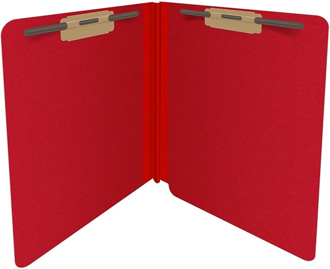 25 Pt. Pressboard Classification Folders, Full Cut End Tab, Letter Size, No Dividers, Deep Red (Box of 25)