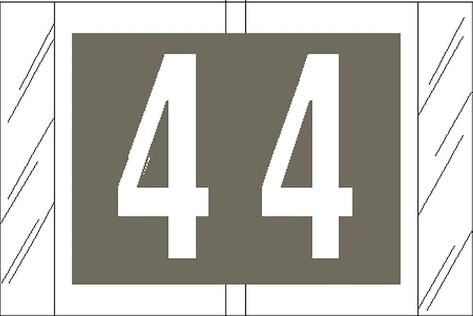 tabbies Original COL'R'TAB 81000 Series Numeric Labels, Gray, 4", 1" H x 1-1/2"W, Heavy Duty Paper & Fade-Resistant, Made in the USA, 100 Labels/Pack