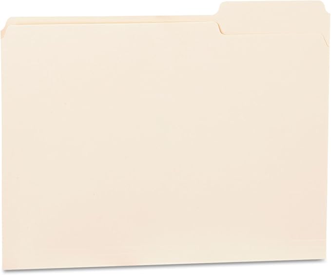 Universal File Folders, 1/3 Cut Third Position, One-Ply Top Tab, Letter, Manila, 100/Box