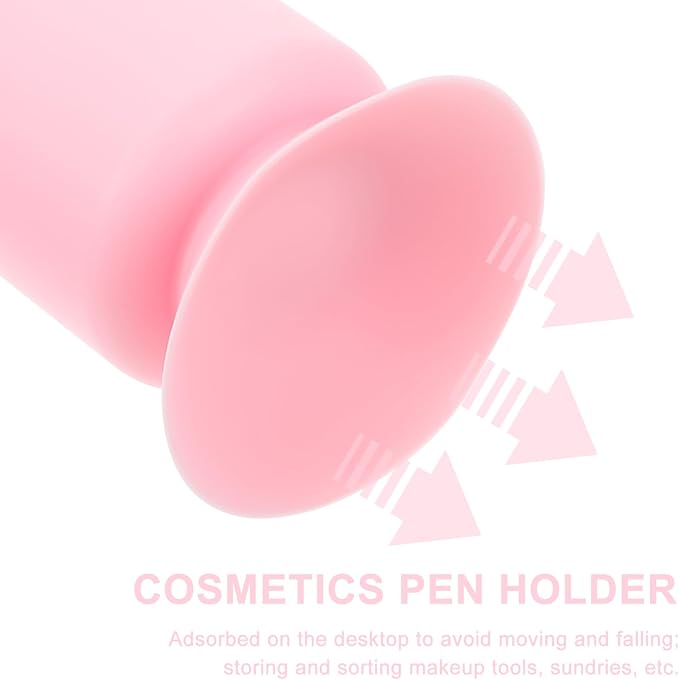 FOMIYES Multipurpose Makeup Brush Holder Organizer with Suction Cup for Desk Pen Storage and Cosmetic Tools 3.9X1X3.9 Inches