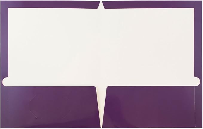 JAM PAPER Laminated Two Pocket Glossy School Folders - Letter Size - High Gloss Purple - Bulk 100/Box