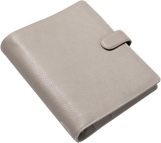 Filofax Norfolk Organizer, A5 Size, Taupe - Soft, Full-Grain Leather, Six Rings, Week-to-View Calendar Diary, Multilingual, 2025 (C022643-25)