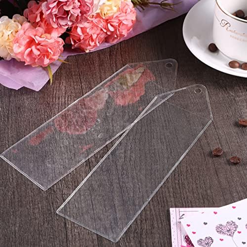 Blulu 200 Pieces 2x6 Inches Clear Bookmark Sleeves Plastic Bookmark Holder Blank Photo Booth Frames Vinyl Cover for Wedding Photo Strips Graduation Gift Office Party Favors