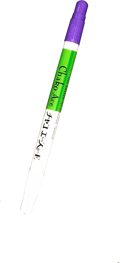 IDS INTERNATIONAL DESIGN SUPPLIES Chako Ace Erasable Fabric Marker Pen – Purple Ink | Smooth Precision & Easy Erasing | Made in Japan, Ideal for Sewing & Crafting