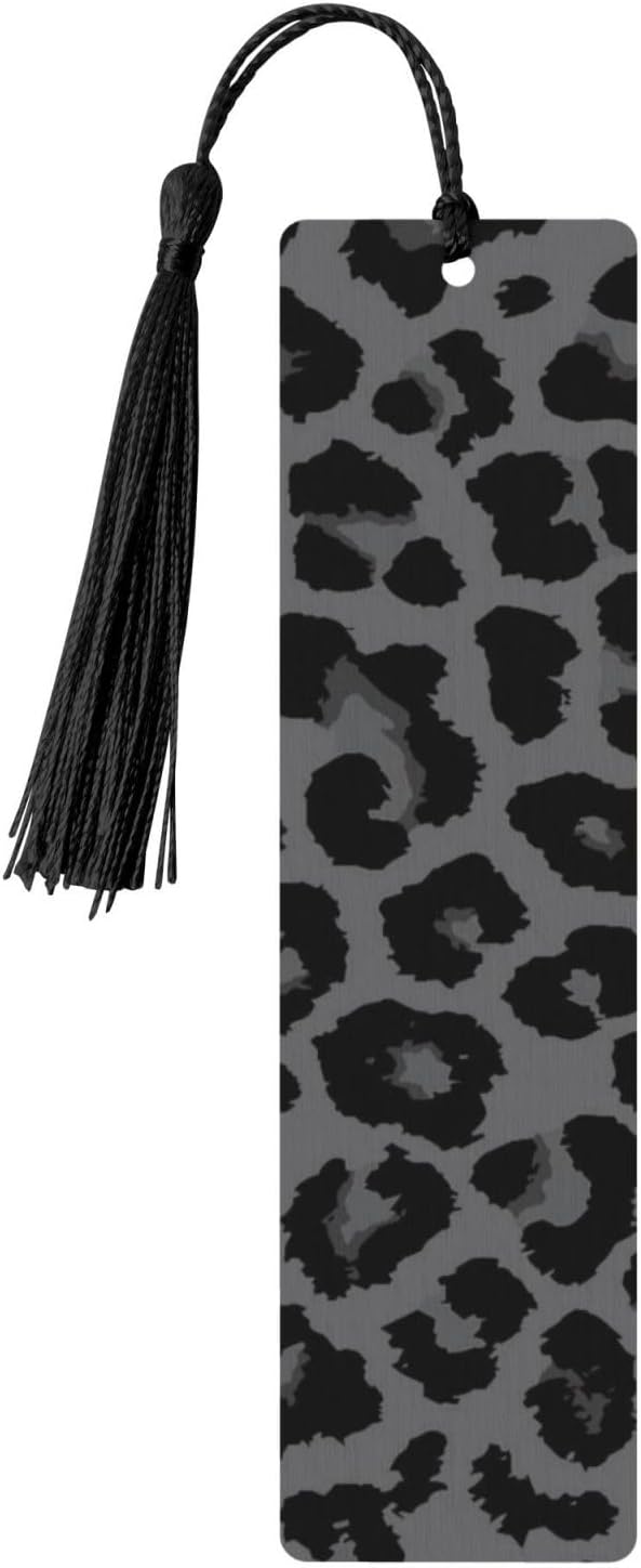 Leopard Print 5pcs Wood Bookmarks with Tassel for Planner Reading Book Lovers Accessory Readers Men Women 4.6 X 1.2 Inch