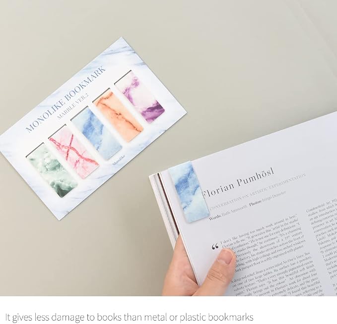 Monolike Magnetic Bookmarks Marble Ver.2, Set of 5