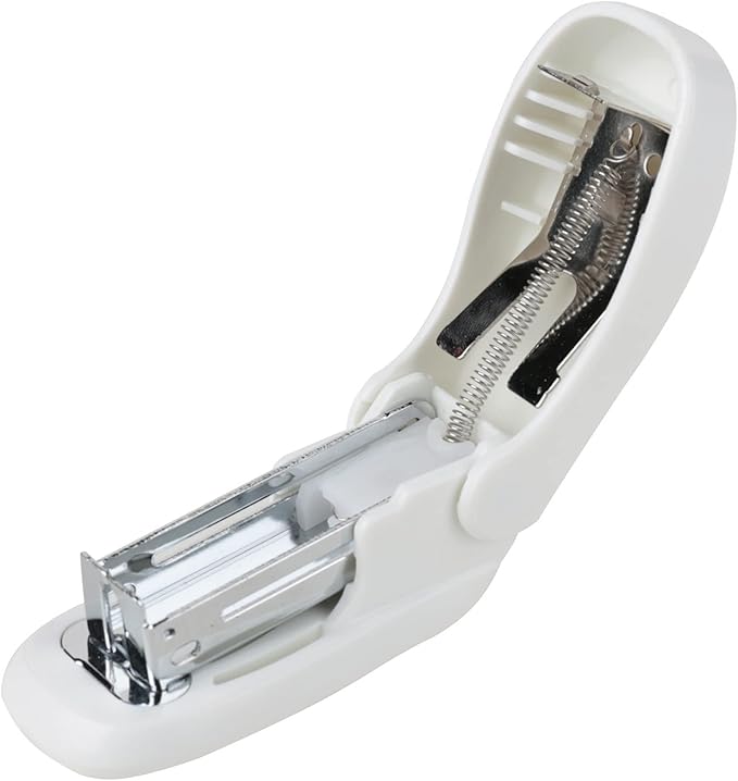 Desk Stapler Portable Stapler Small Stapler 12 Sheets Capacity Small Stapler Size Suitable for Palm Suitable for Office Document Binding School Supplies (Color : White)