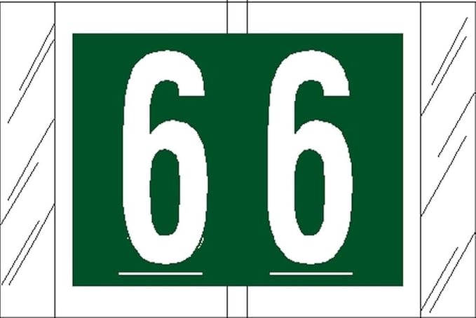 Tabbies Original COL'R'TAB 81000 Series Numeric Labels, Green, 6", 1" H x 1-1/2"W, Heavy Duty Paper & Fade-Resistant, Made in the USA, 100 Labels/Pack