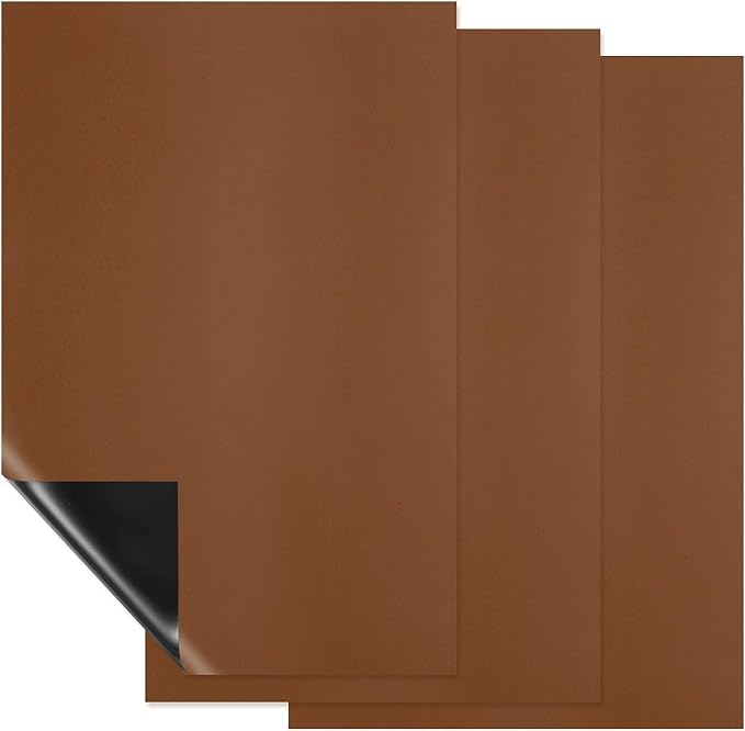 PATIKIL Magnetic Dry Erase Board Sheet for Fridge, 3 Pcs 12 x 8 Inch Erasable Refrigerator Whiteboard for Kitchen for Home Kitchen Organizer Planner Office Storage, Brown (0.6mm)