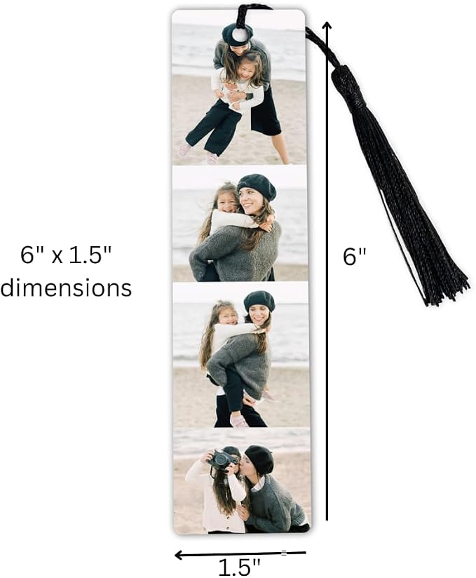 Custom Metal Bookmark with Personalized Photo and Text (4 Images)