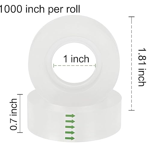 YGM Clear Packing Tape Refills The Office Supplies Fashion Classroom Must Haves School Supplies Packing Tape Dispenser Desk Accessories & workspace Organizers Shipping Tape School Trans Tape (20)