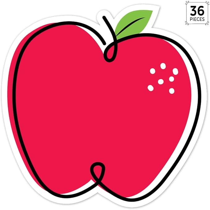 CTP Doodle Apple Red 6" Cut-Outs Learning Décor Accents for Classroom (Creative Teaching Press 10589)