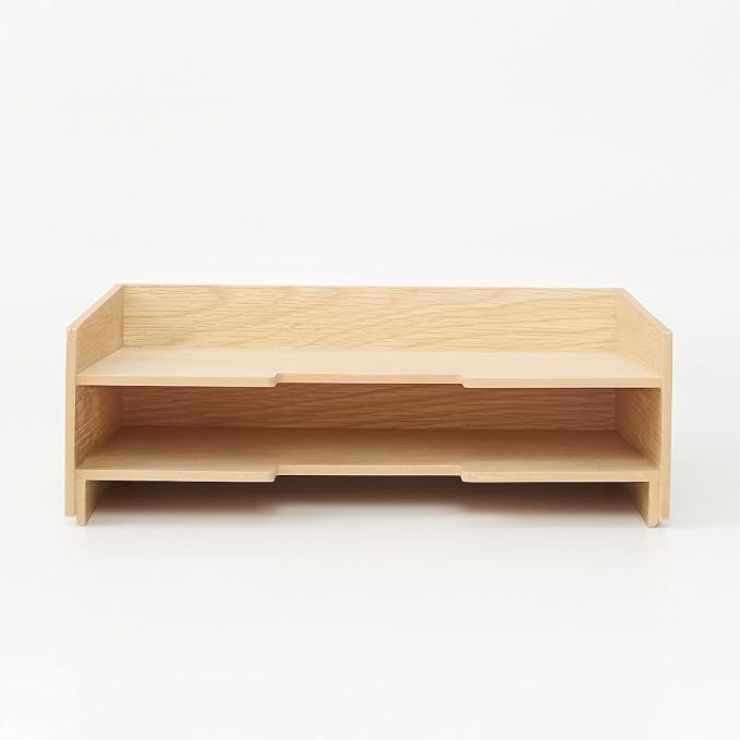 Muji 82603347 Wooden Document Organizer Tray, A4, 2 Tiers