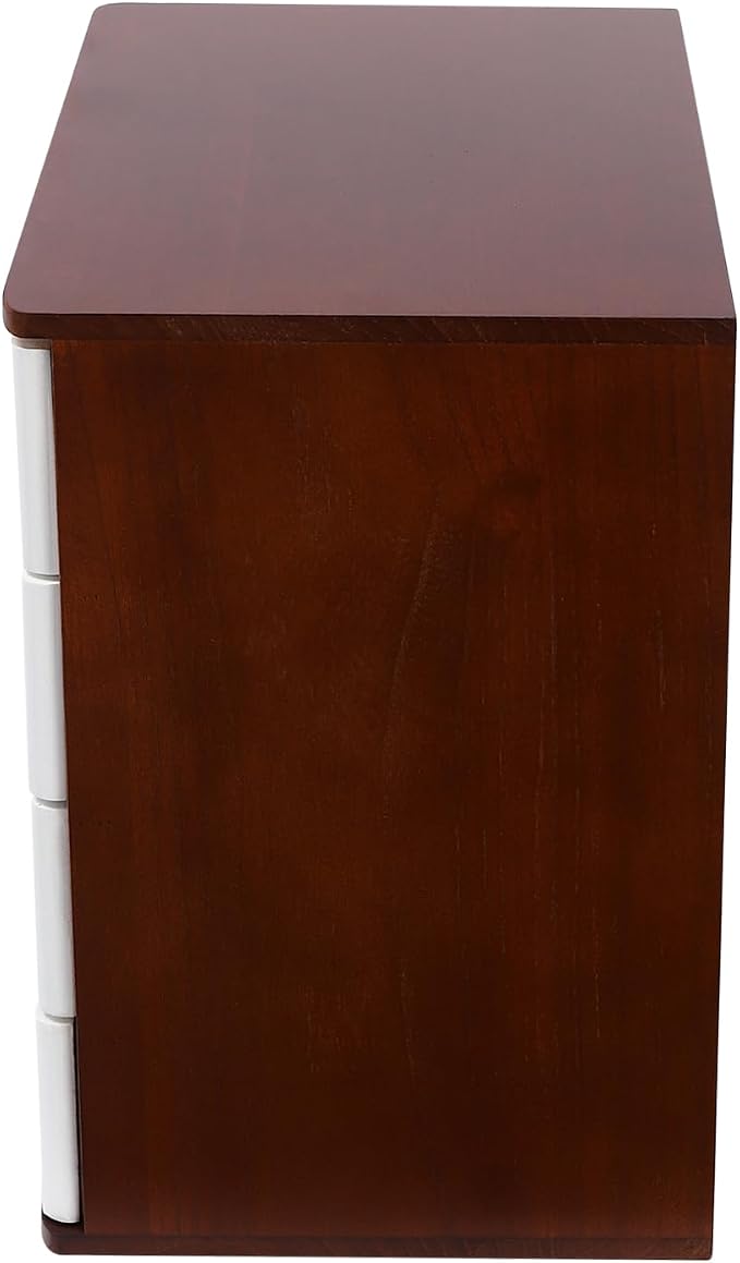4-Tier Desk Organizer with Lockable Drawers, 8 Keys, Wooden Desktop Storage Box, Categorized Storage Desktop File Cabinet(Walnut)