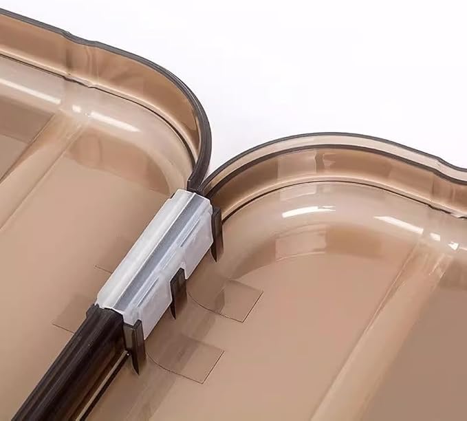 Portable File Box Clear Waterproof Document Storage Box with Snaps PP Files Organizer Cases for A4 Paper Magazines Notebooks School or Office Supplies (1 pcs, Brown)