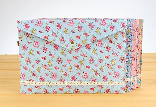 Funny live 4 Pcs Individualized Felt A4 Size Floral Pattern Document Folder with Snap Button Office Document Cash Coin Stationery Storage Organizer
