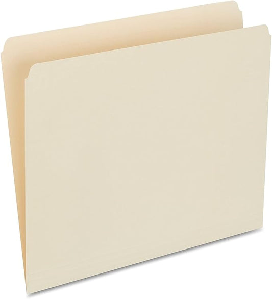 Staples File Folder, Letter Size, Straight‑Cut Tab, Manila, Durable Paper Stock, 200/Carton