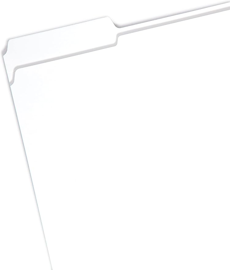 Smead File Folder, Reinforced 1/3-Cut Tab, Letter Size, White, 100 per Box (12834)