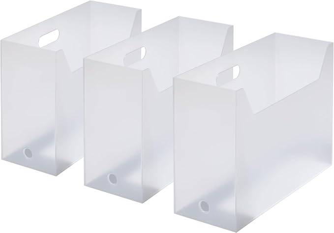 Like-IT MX-28 Storage Case, File Box, Square, Wide, Size Per Piece: Approx. 5.1 x 13.4 x 10.0 inches (13 x 34 x 25.4 cm), White (Translucent), Made in Japan, Tabletop Storage, Standing Storage