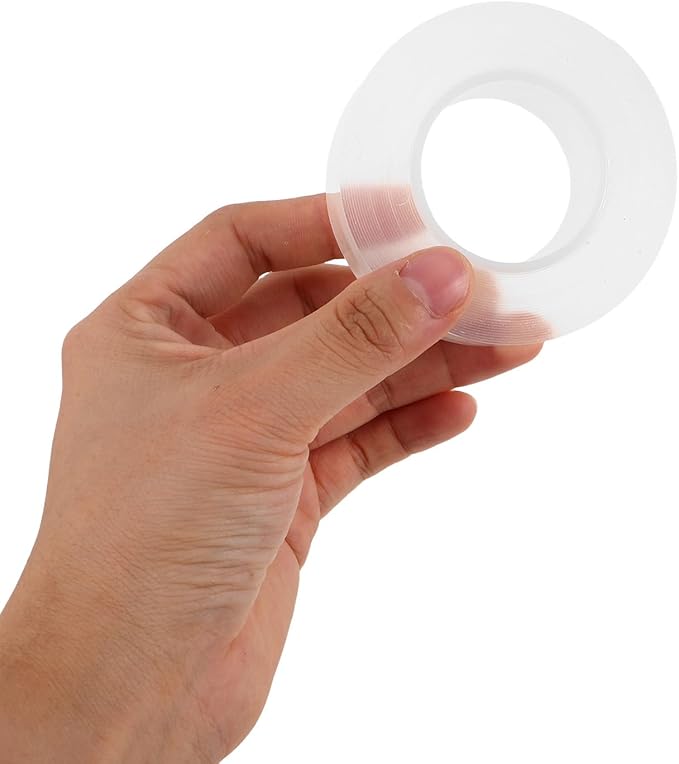 SOLUSTRE 2 Rolls Curtain Rod Tape Clear Transparent Silent Curtain Ring Sliding Tape Connection Ramp and Transition Cover for Living Room Bathroom Shower