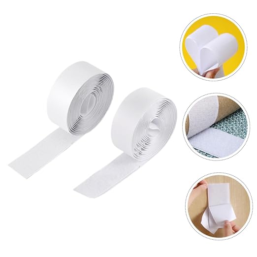 FRCOLOR 2Rolls Guitar Effect Pedal Mounting Tape Durable Hook and Loop Strips for Secure Attachment of Effects Pedals Versatile Sticky Fasteners for Musicians
