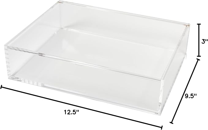 RUSSELL+HAZEL Large Acrylic Flip Box, 12.5” x 6.5”, Desktop Organization, Clear, 1 Count, 98148