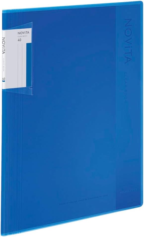 Kokuyo Novita α, Expandable File Clear Book, Display Book, Presentation Binder with Plastic Sleeves 40-Pocket Bound, Presentation Book Art Portfolio Folder, A4-S, Blue, Japan Import (RA-NV40B)