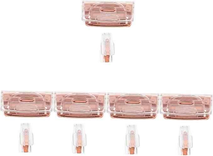 TEHAUX 5sets Portable Office Hole Punch and Staple Remover Set Rose Gold Design Performance for Everyday Use for Organizing Documents Includes Stapler Remover